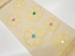 桜散らし模様織出し袋帯